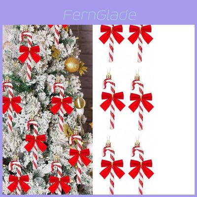Weihnachts-Türhänger-Dekoration mit Zuckerstangen-Anhänger und Schleifen-Set für Feiertags-Wohndekor