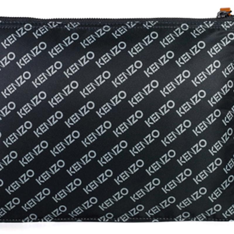Kenzo New Vintage Logo Print Commuter Clutch Bag Men Clutch Bag Black 5PM602F3699