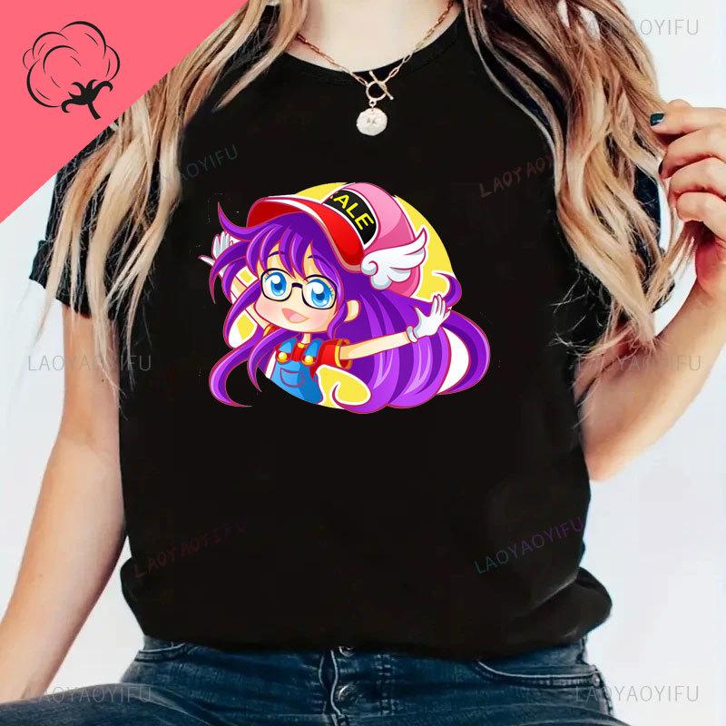 Arale DrSlump Tee Tshirt Pure Cotton  Graphic T Shirts  Y2k Top  Women Clothing