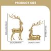 2 Pieces Reindeer Figurines Elk Sculptures Resin Tabletop Ornaments for Living Room Home