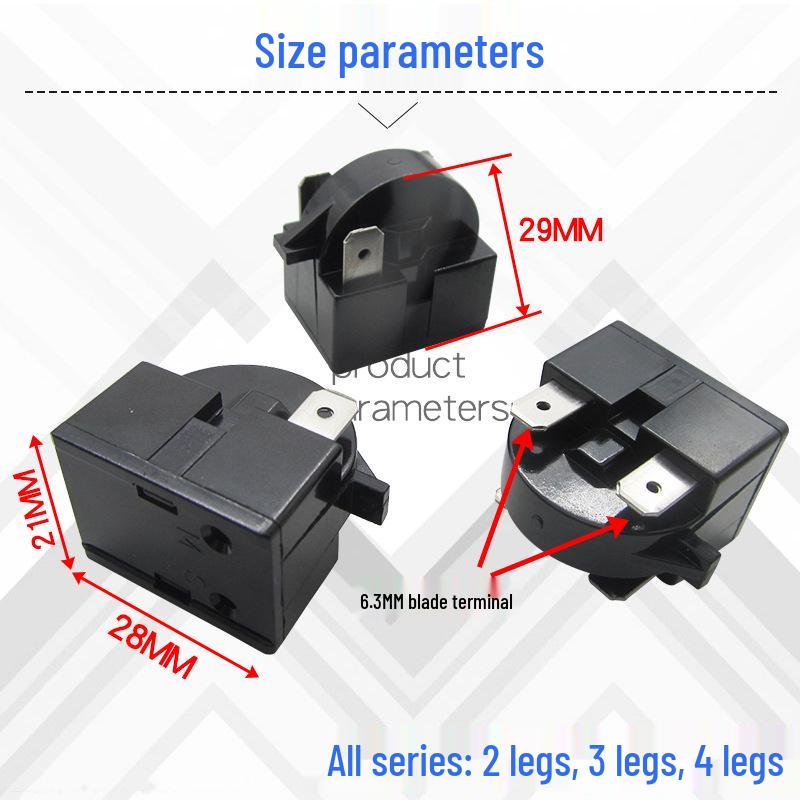 PTC Refrigerator Compressor Starter 3-Pin Protector for Large Chip Refrigeration
