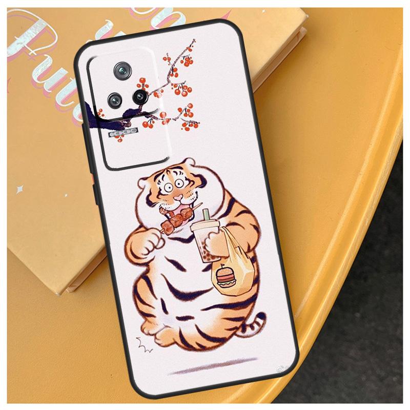 Cartoon Fat Tiger Funda For Xiaomi 17 Pro Max 15 14 Ultra 13T 14T 15T POCO X7 Pro X5 X6 F6 F5 F7 F8 Ultra Case