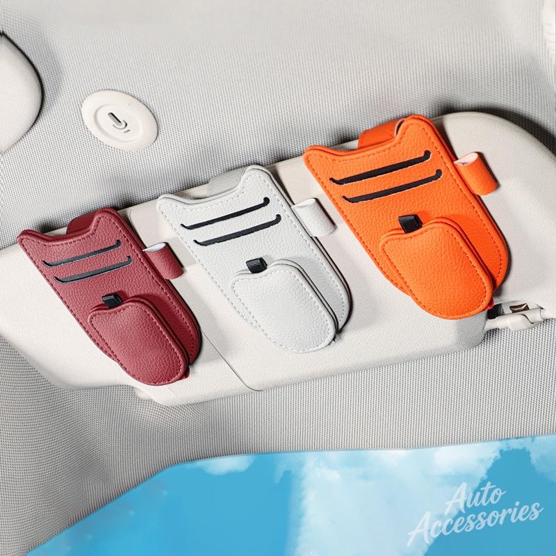 AAOO1 Car Sunglasses Clip Sun Visor Glasses Holder Card Holder for Porsche Cayenne Macan 718 Cayman Boxster Panamera Auto Accessories