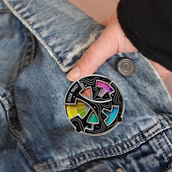 Barevný Fidget Smaltovaný Odznak 20barevný Fidget Spinner pro Umělce 3v1 Odznak Klíčenka Magnet pro Úlevu od Úzkosti