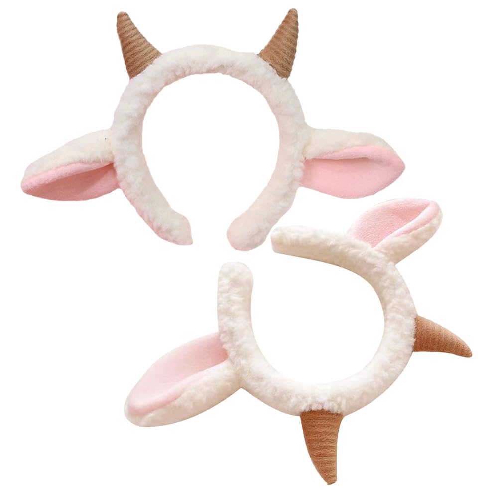 [OATIPHO] 2-Piece Claw Headband, Goat Horn Headband, Sheep Ear Cosplay Prop, Plush Sheep Headband, Party Sheep Ear Hair Decoration, Role-Playing