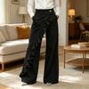 Women Denim Trousers, Wide Leg Elastic Waist Casual Pants, Soft Comfortable Loose Fit Trousers for Daily Wear Street Party