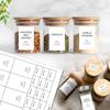 191 Spice Jar Labels Preprinted Minimalist Stickers - White Waterproof Label - Fit Round or Rectangle Spice Jars - Herb Seasoning Kitchen Pantry