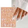 Nail Stickers Self Adhesive DIY Nails Art Supplies 5D Double Color Love Heart Embossed Flowers Manicure