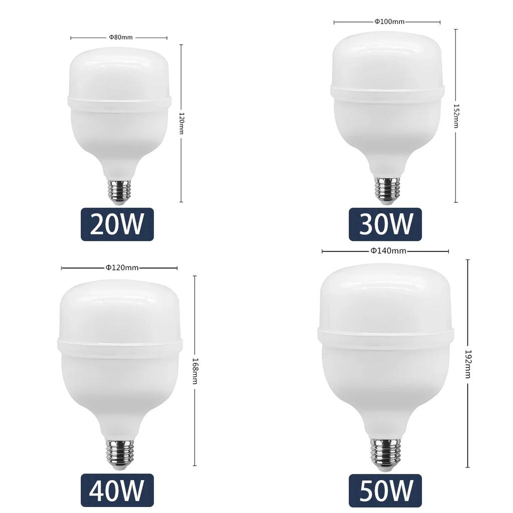 LED Bulb 20W 30W 40W 50W LED lamp AC 110V 220V base E27 Lampada LED t Light Bombilla Spotlight Lighting Lamp for home derection