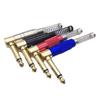 1/4" AUX Plug 6.35mm Male Mono Connector Spring Adapter 90 Degree Elbow Guitar Plug Adapter for Mixers Amplifiers