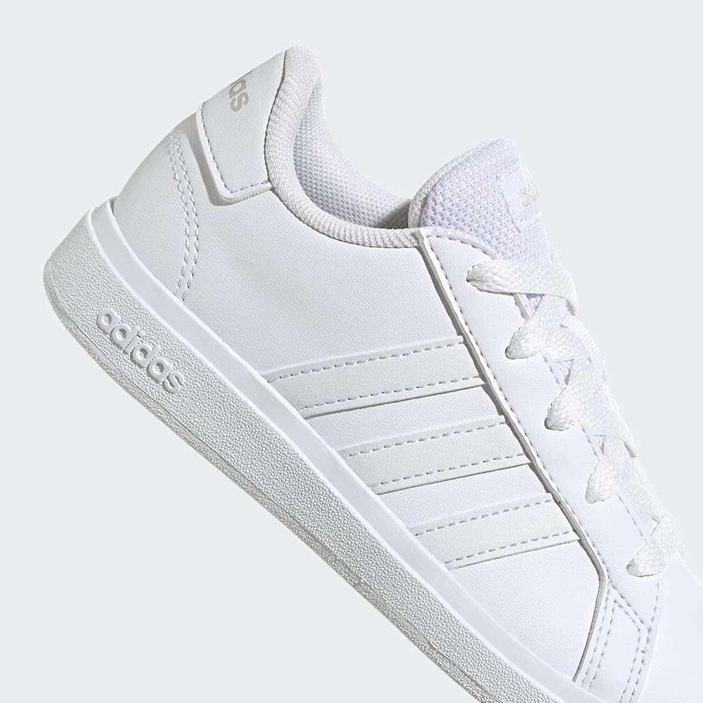 Adidas Grand Court 2.0 Kids Sneakers Unisex Footwear White/Grey 17.5 Cm