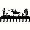 Cowboy Cactus Metal Key Holder - Eclectic Wall Mount Hooks Rack with 10 Hooks - Easy Install Decorative Iron Hanger for Keys