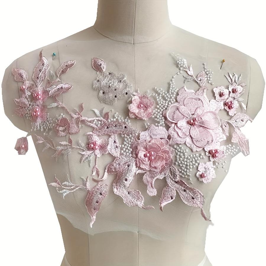 1 st, Färgglada Tredimensionella Nagelpärlor Hot Drill Broderi Spetsapplikation Klänning DIY Klädtillbehör