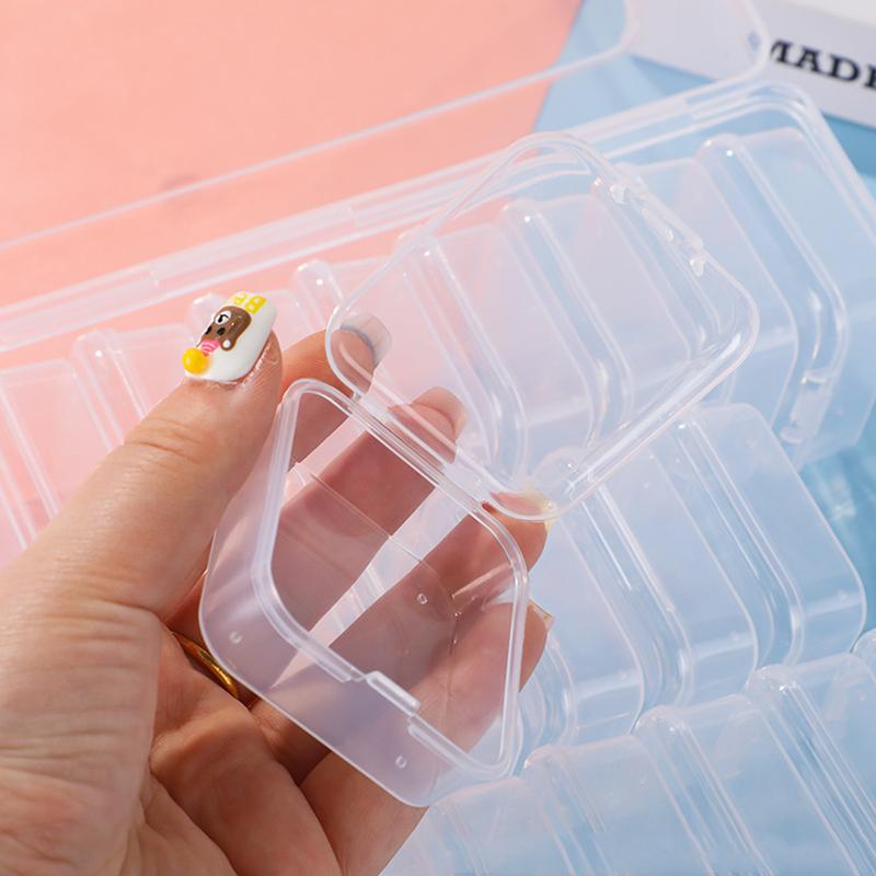 12/15/30PCS 5.5cm Size Square Box Storage Set Household Waterproof Dustproof Transparent Plastic Small Part Organizer Case ZYF