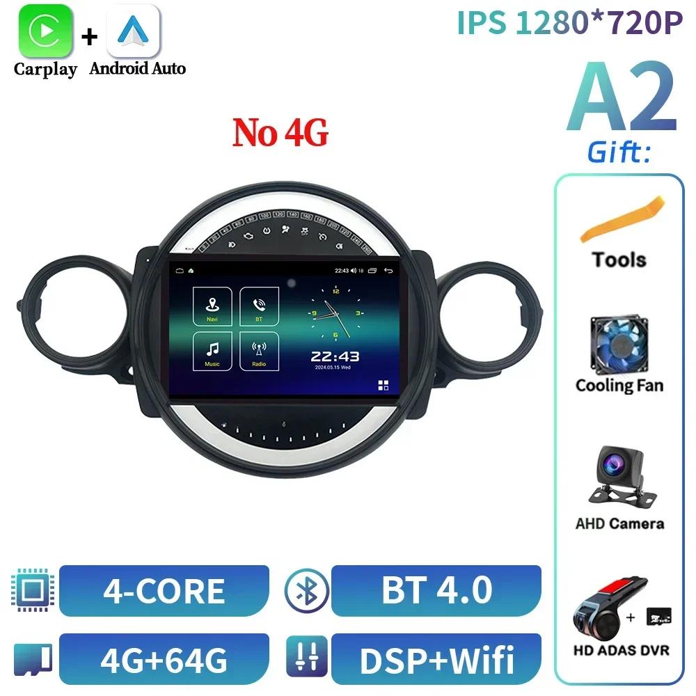 Android 14 For BMW Mini Cooper R56 R60 R51 2006-2014 Car Radio Multimedia Navigation 4G Wireless Bluetooth Carplay Screen Stereo