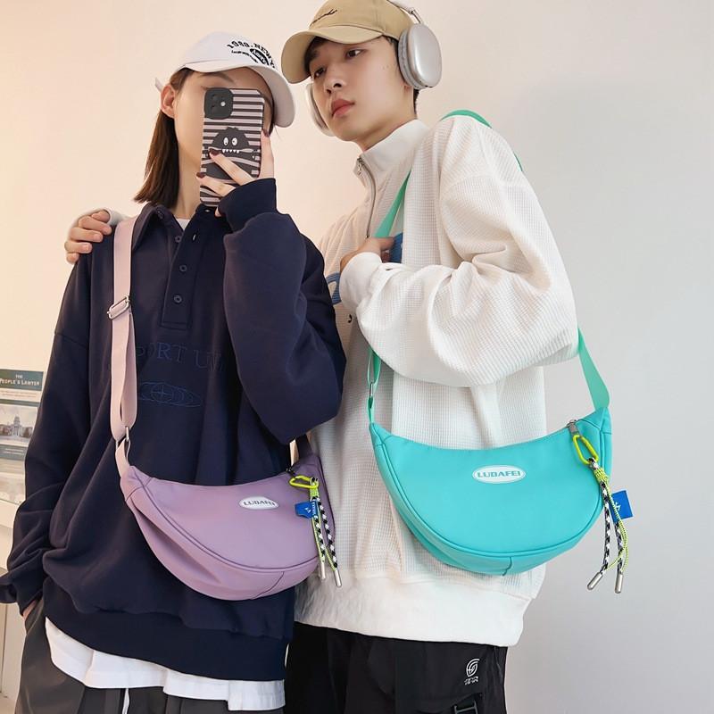 Nylon Casual Crossbody Bag With Zipper Closure For Daily Use
