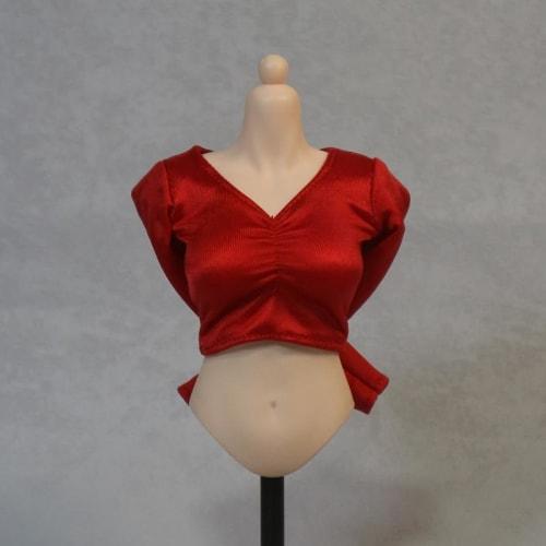 

HAMRETHYPPZ 1/6 Scale Costume, Female Figure Clothes, Large V-Neck Long Sleeve T-Shirt, Sexy Bust-Baring Top (Body, Head, Shoes, etc. Not Included) (R