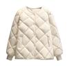 Herbst Winter Einreiher Mantel Damen Mode Uni Warm Gesteppte Jacke Langarm O-Ausschnitt Mäntel Damen Lässiges Outfit Tragen