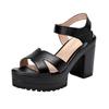 Small Size 32-43 Elegant Genuine Leather Shoes Women Summer Platform Sandals 2025 Block High Heels Sandals Women Office Mother