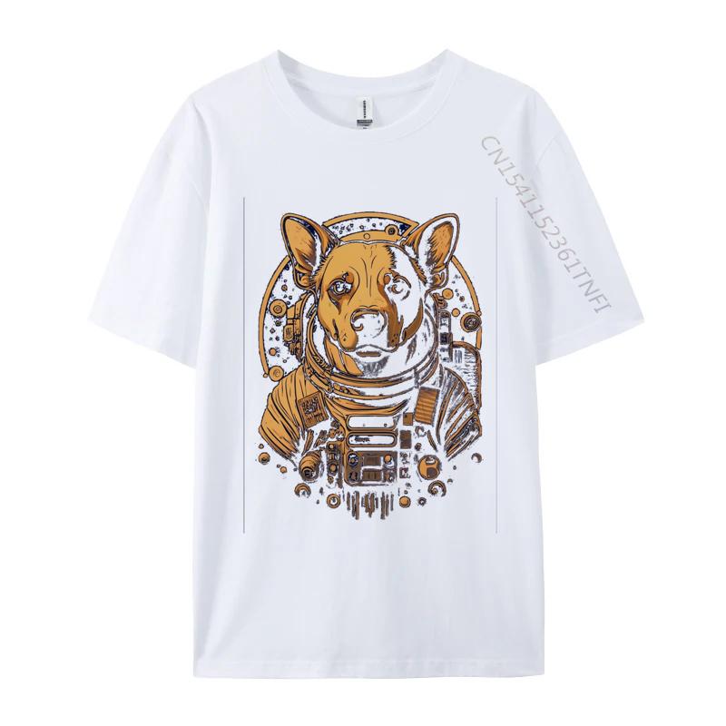 Lancashire Heeler Dog Astronaut Tshirt NEW YEAR DAY Cotton T Shirt Printed Large Size T Shirt Harajuku
