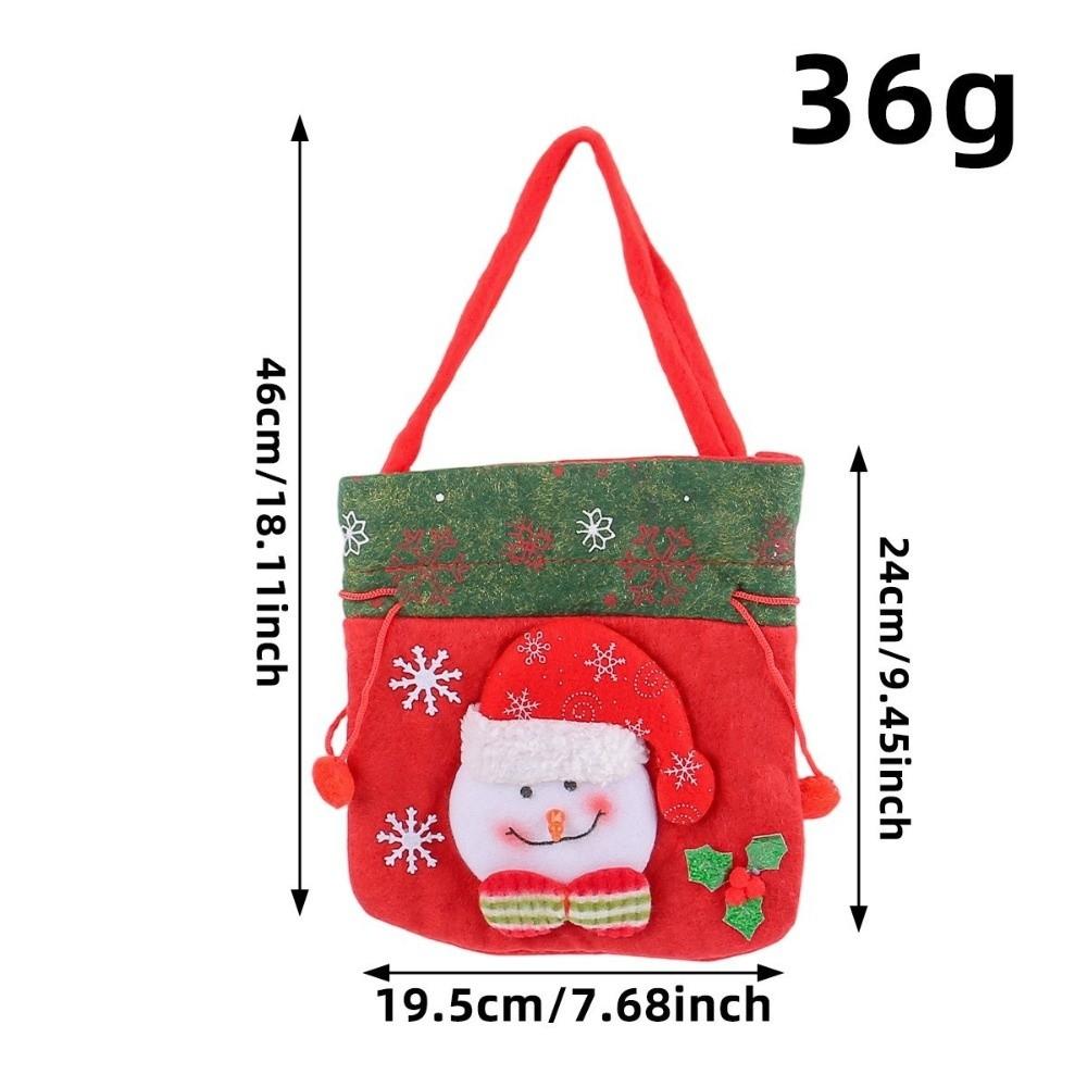 Flannel Santa Gift Bag Drawstring Closure Candy Gift Bag  Christmas Decoration