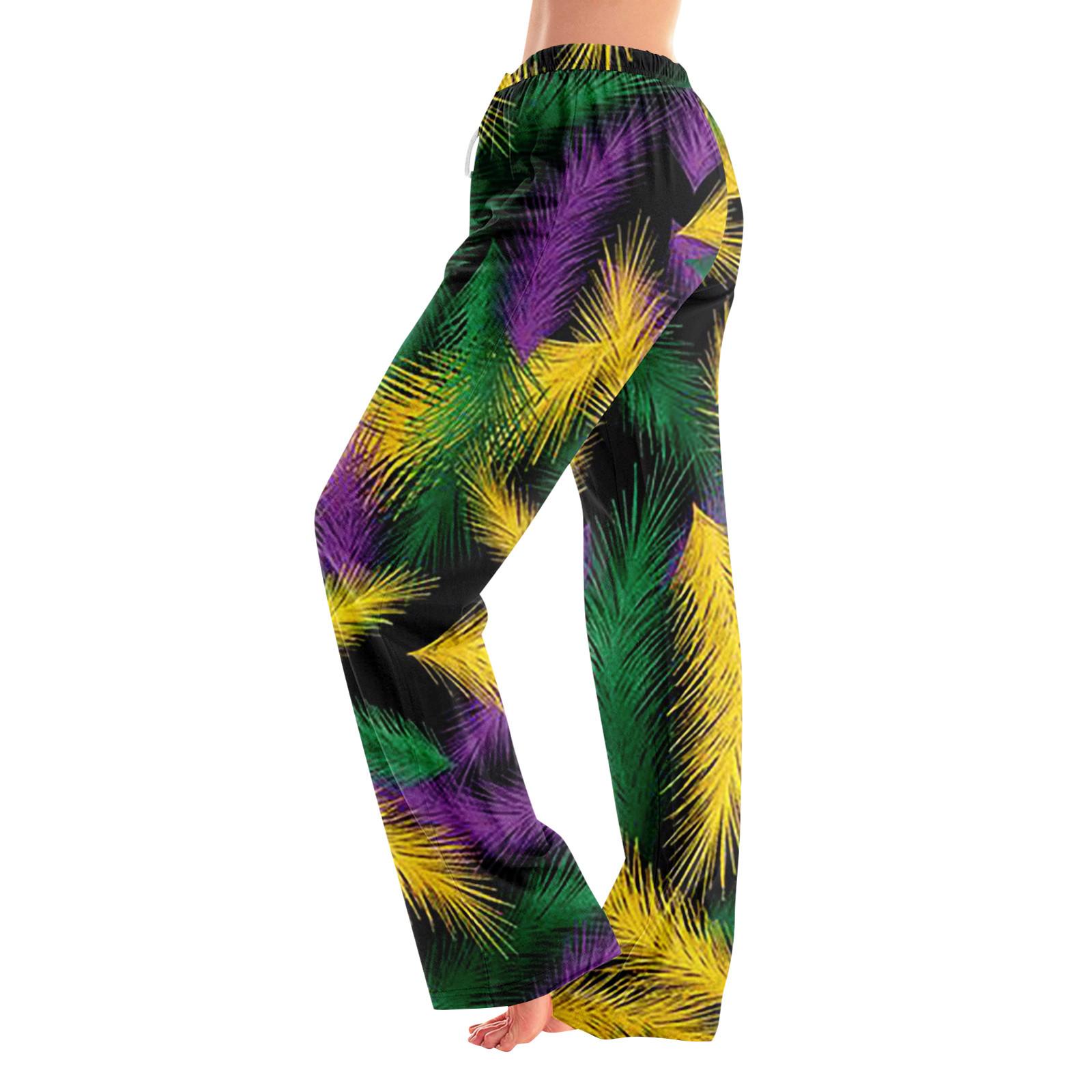 

Женские пижамные штаны, одежда для сна, повседневные брюки с эластичной резинкой на талии, удобные прямые свободные брюки для йоги XL зелёный