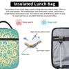 Green Bohemian Mandala Insulated Lunch Bag for Women Children Leakproof Food Boxes Thermal Lunch Box Tote