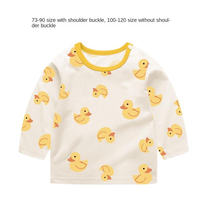 Baby Girl Autumn Long-sleeved T-shirt Baby Cotton Bottoming Shirt Girls Spring and Autumn Tops Small Children Fashionable Autumn Clothes
