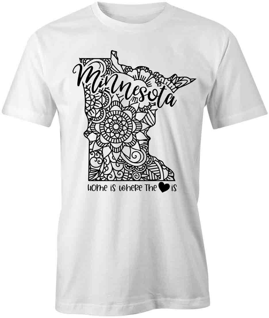 STATE MANDALA MINNESOTA TShirt Tee Short-Sleeved Cotton CLOTHING HEART S1WSA787 S