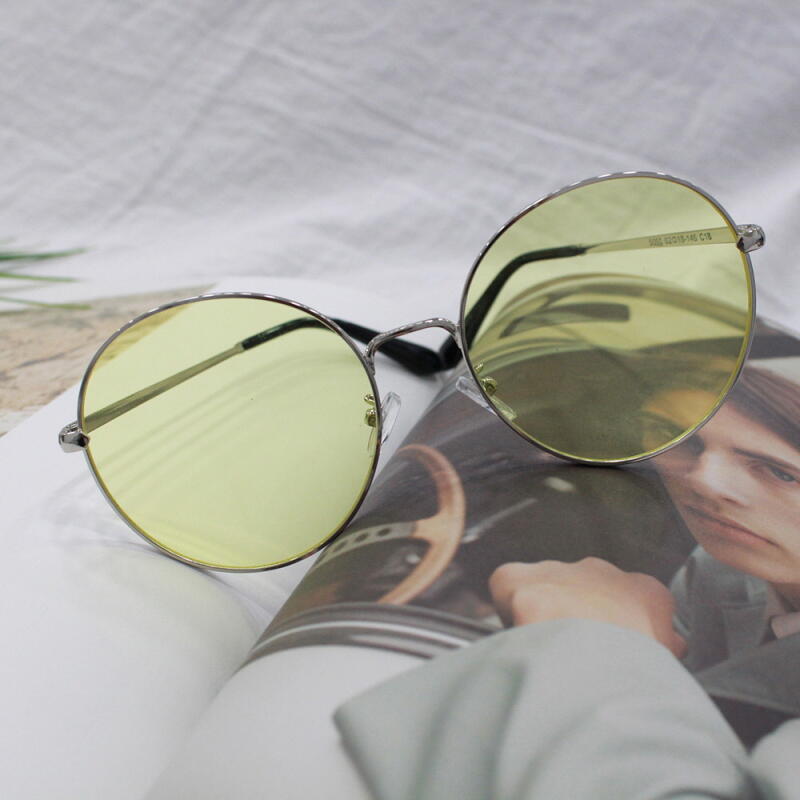 Men's and Women's Thin Oversized Round Tinted Sunglasses