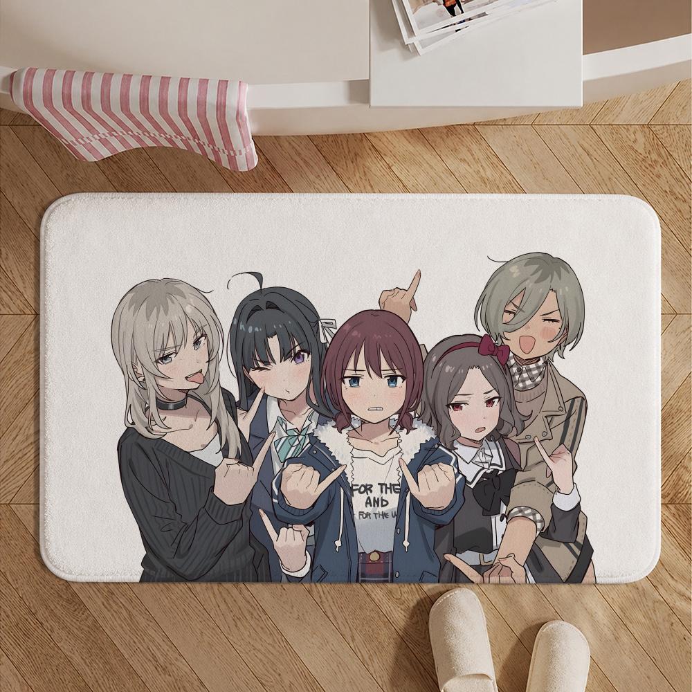 Anime-girls Band cryS Floor Mat Soft Non-Slip Bath Mat, Bedside Carpet, Absorbent Doormat for Home