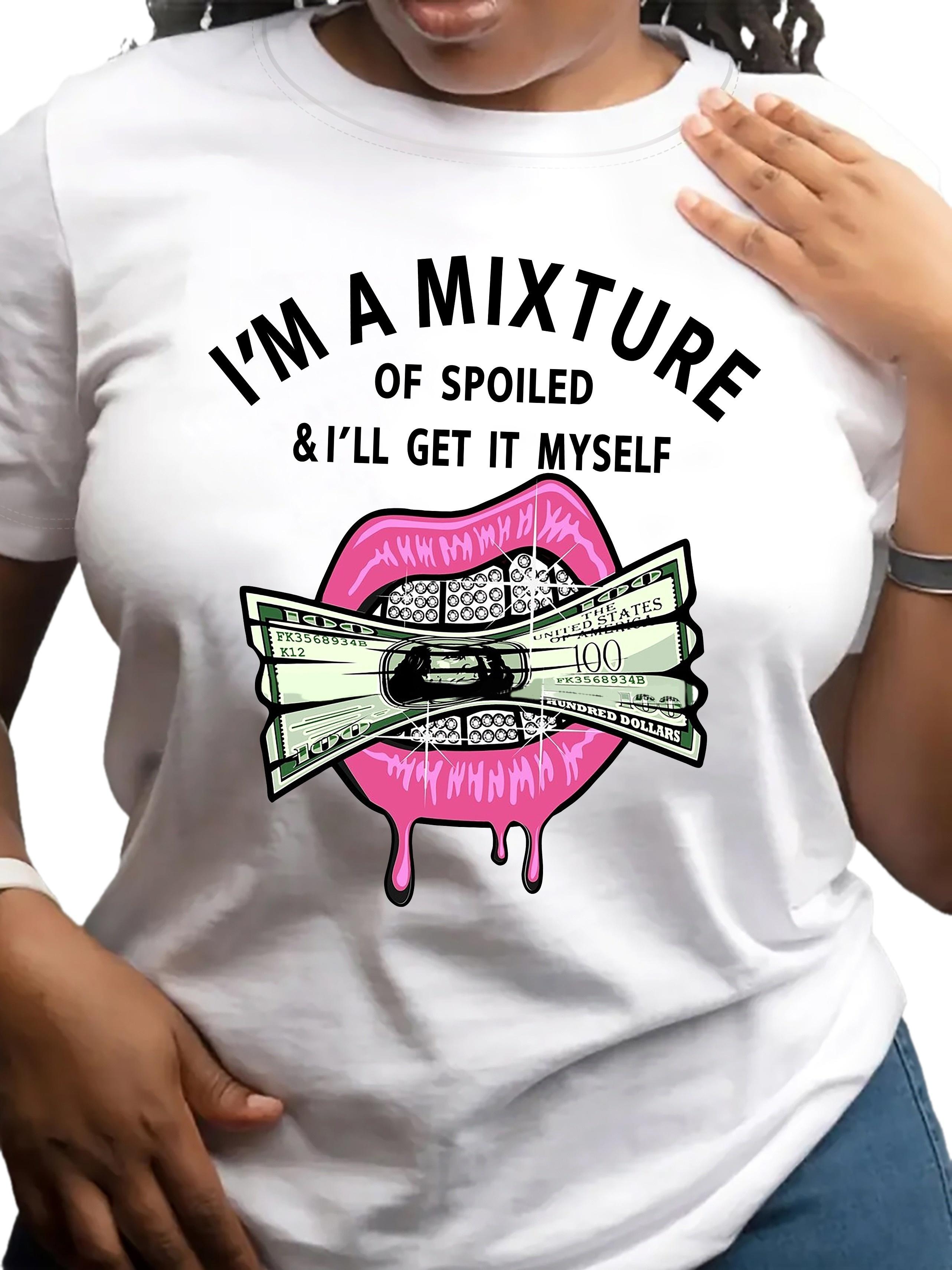 Spoiled Money Lips Dripping Diamond Teeth T-shirt M