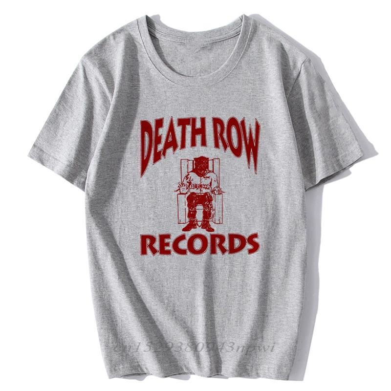 DEATH ROW RECORDS T Shirt Men  High Quality Aesthetic Cool Vintage Hip Hop Tshirt Harajuku Streetwear Camisetas Hombre S