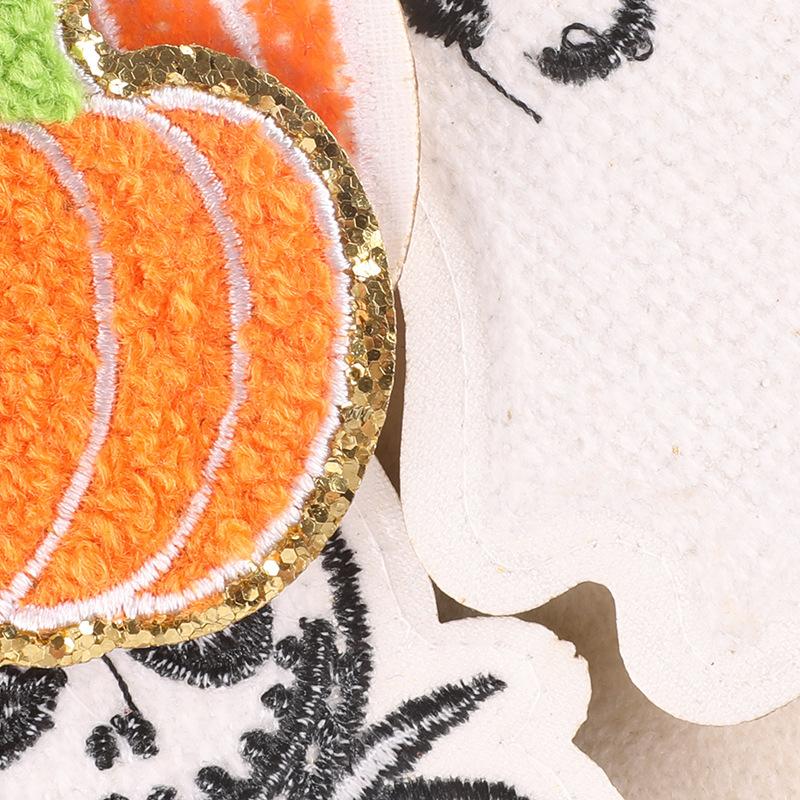 Embroidery Label Towel Embroidery Pumpkin Ghost Clothing Accessories DIY Decoration Phnom Penh Chenille Embroidery Cloth Sticker