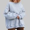 2026 Women's Clothes Solid Color Round Neck Loose Basic Style Long-sleeved Sweater Top
