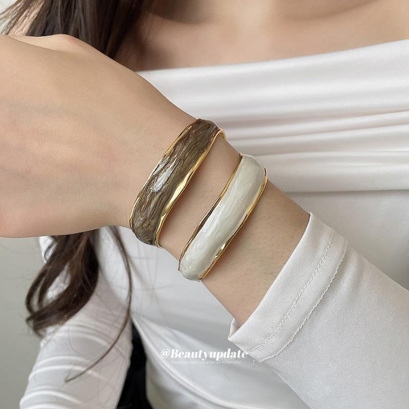 Dripping geometric opening bracelet exquisite fashion personality versatile bracelet design sense niche jewelry women