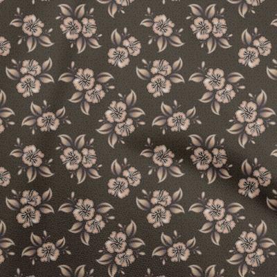 Cotton Flex Brown Fabric Dotted Floral Sewing Material Print Fabric By The Yard 40 Inch