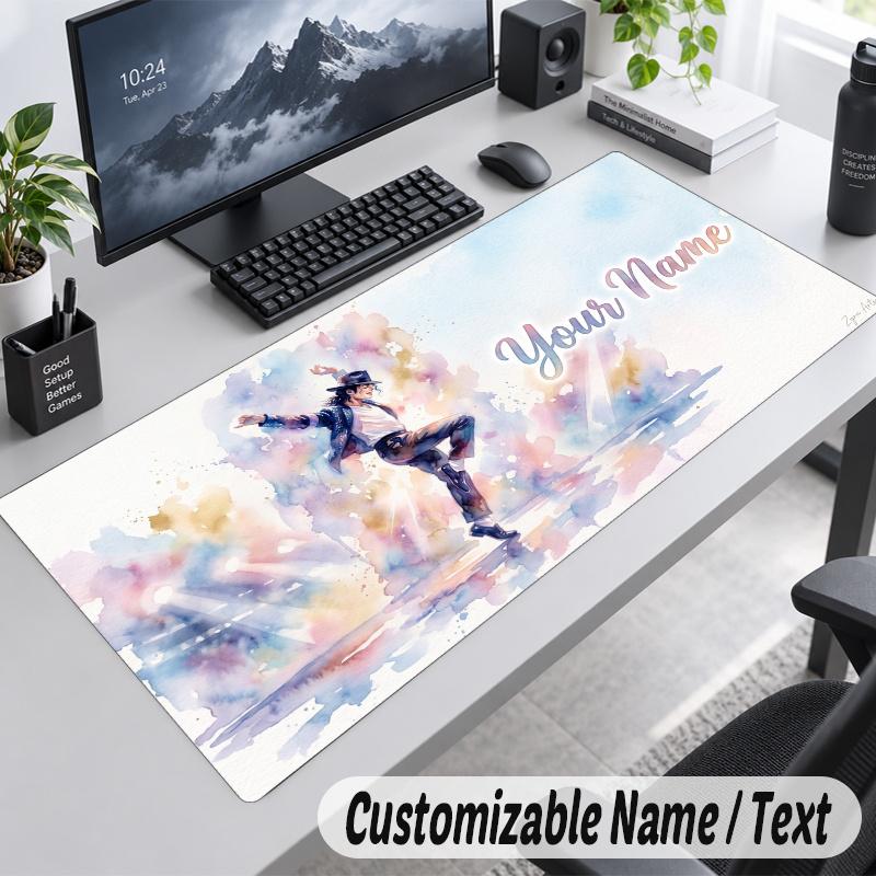 Michael Jackson Personalisiertes Großes Mauspads Benutzerdefinierter Name Text Erweiterte Schreibtischmatte Gaming-Mauspad 30cmx60cm
