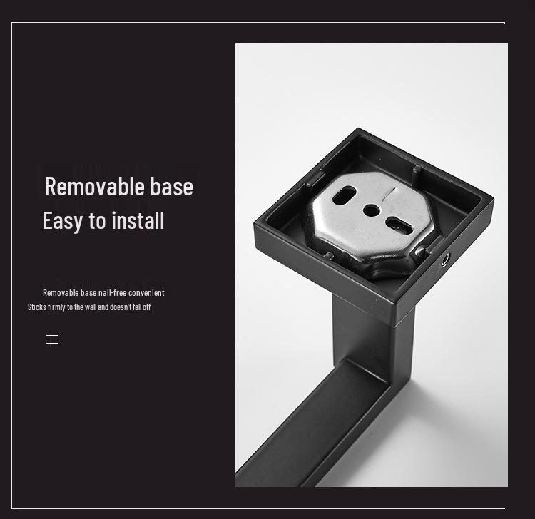 Stainless Steel Square Towel Rack: Wall-Mounted Bathroom Storage, Three-Piece Set