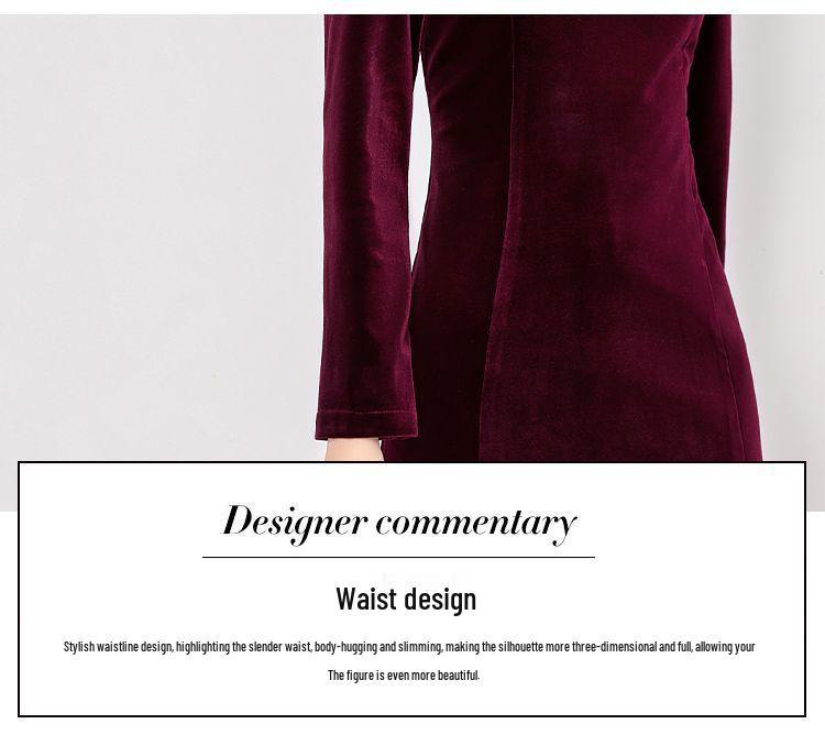 Elegantes einärmeliges Retro-Samt-Bodycon-Meerjungfrauenkleid - Herbst 2025 Kollektion
