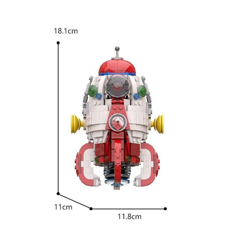 Building Block Kit Anime Pikmin Captain Olimar Dolphin Delivery Ship Space Rocket Freight Aircraft Brick Model Toy Kid Gift