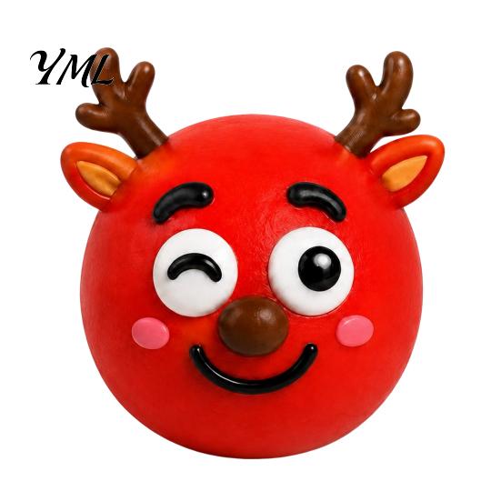 Soft TPR Squeezing Toy 1/5Pcs DIY Christmas Stress Relief Toy, Reindeer Snowman Ball with Relaxing Sensory Tools Detachable Expression Accessory,