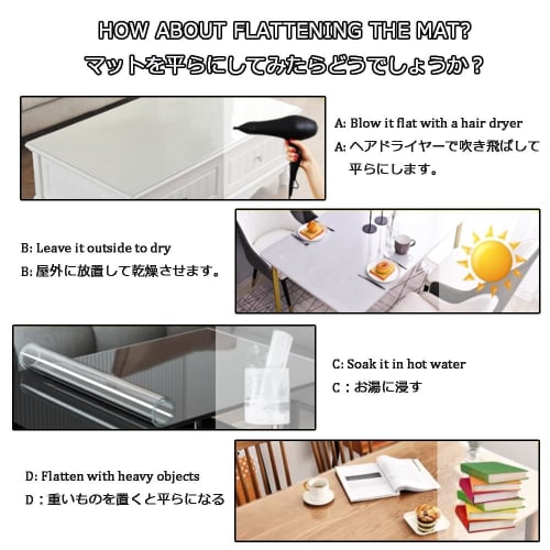 1mm Thick Transparent Soft Desk Mat, Clear Table Cover/Tablecloth for Kitchen, Office, Desk, Computer, Dining Table, Protective Pad, 40x100cm, 60x90cm