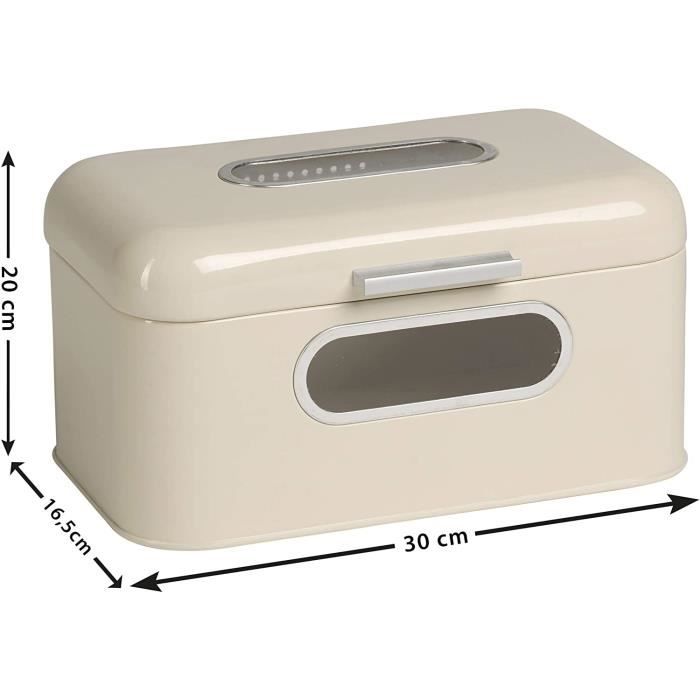 Bread Box - Echtwerk - Metal - Cream Color - Dimensions 30x20x15.5 Cm - Vintage Style