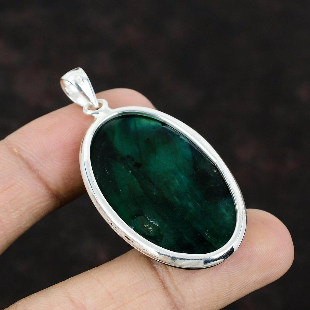Green Fire Labradorite Pendant Natural Gemstone Pendant 925 Sterling Silver Pendant Handmade Jewelry Anniversary Gift Latest Design Pendant