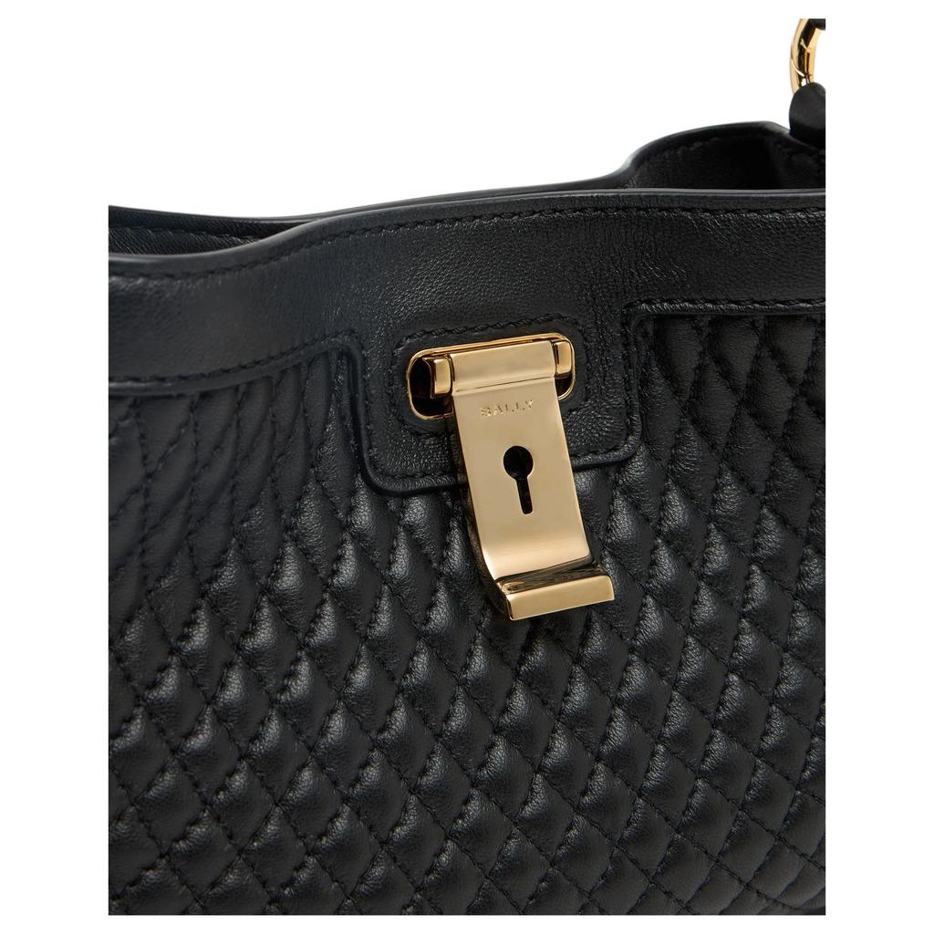 Bally Lock Me Mini Handbag Women handbags Black Gold 6313798