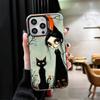 Black Cat Witch Aesthetics Soft Phone Case for iPhone 15 16 17 Pro Max 17Air 16E 14 Plus 13 12 Mini Shockproof Cover Back Shell