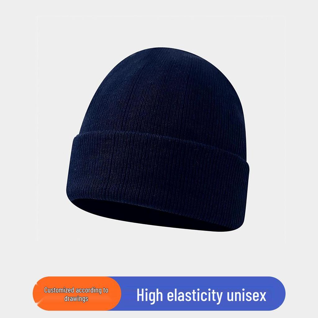 Personalized Logo Winter Beanie - Custom Embroidery Knit Hat, Warm Autumn Gift, Solid Color