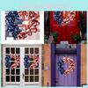 Stunning Polyester Independence Day Wreath Featuring Rustic Burlap Design 40cm