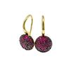 Colored Diamond Geometric Round Earrings: Small, Exquisite, European-American Style with Inlaid Diamonds